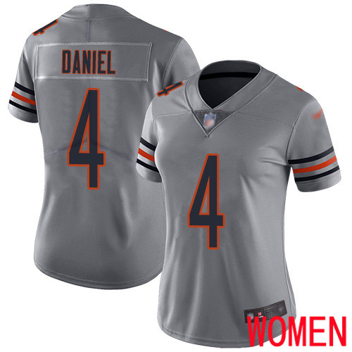 Chicago Bears Limited Silver Women Chase Daniel Jersey NFL Football #4 Inverted Legend->chicago bears->NFL Jersey